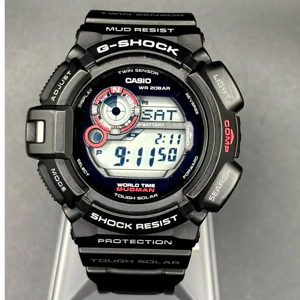 Casio G-Shock Mudman G9300-1 Tough Solar Twin Sensor Digital Men's Watch